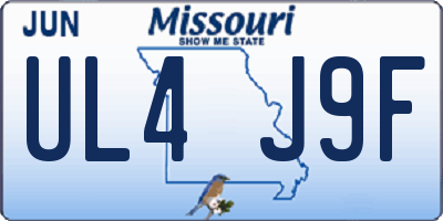 MO license plate UL4J9F