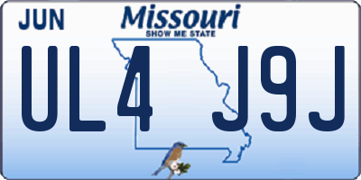 MO license plate UL4J9J