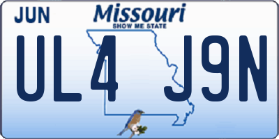 MO license plate UL4J9N