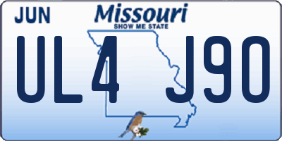 MO license plate UL4J9O