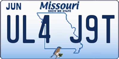 MO license plate UL4J9T