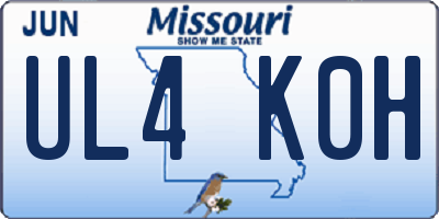 MO license plate UL4K0H