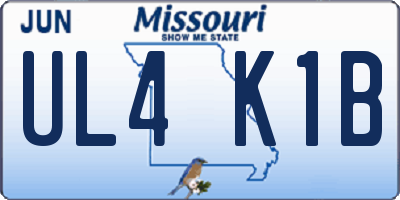 MO license plate UL4K1B