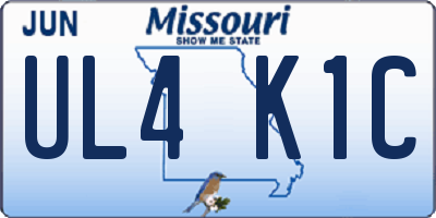 MO license plate UL4K1C