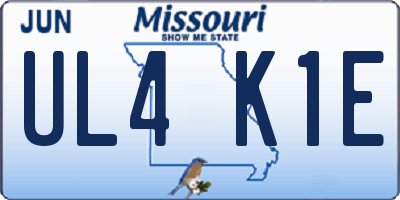 MO license plate UL4K1E