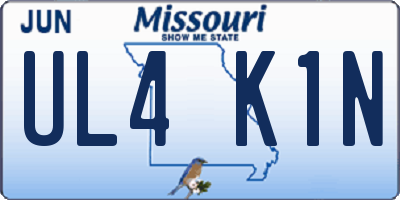MO license plate UL4K1N