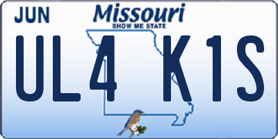 MO license plate UL4K1S