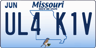 MO license plate UL4K1V