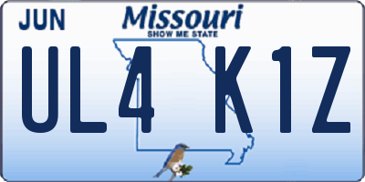 MO license plate UL4K1Z