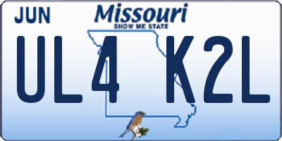 MO license plate UL4K2L