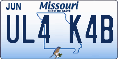 MO license plate UL4K4B