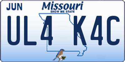 MO license plate UL4K4C