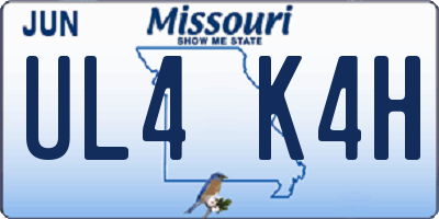 MO license plate UL4K4H