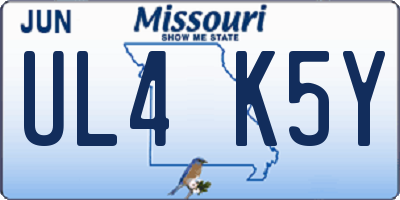 MO license plate UL4K5Y