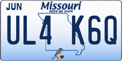 MO license plate UL4K6Q
