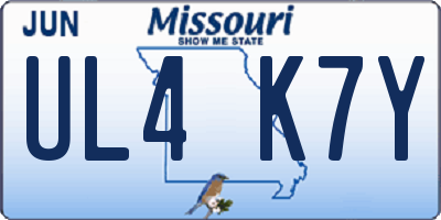 MO license plate UL4K7Y