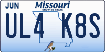 MO license plate UL4K8S