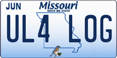 MO license plate UL4L0G