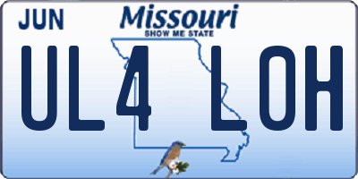 MO license plate UL4L0H