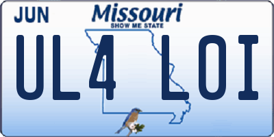MO license plate UL4L0I