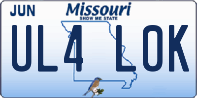 MO license plate UL4L0K