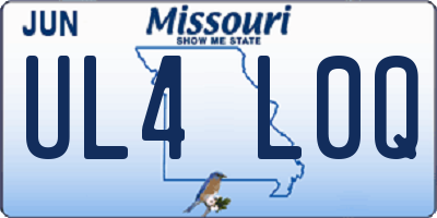 MO license plate UL4L0Q