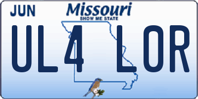 MO license plate UL4L0R