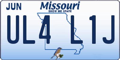 MO license plate UL4L1J