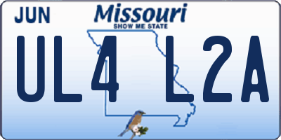 MO license plate UL4L2A