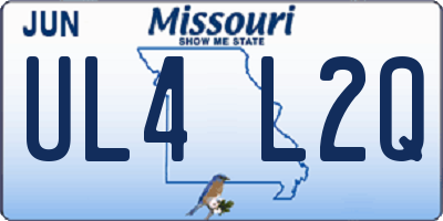 MO license plate UL4L2Q