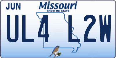MO license plate UL4L2W