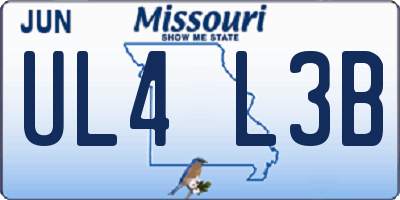 MO license plate UL4L3B