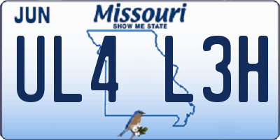MO license plate UL4L3H