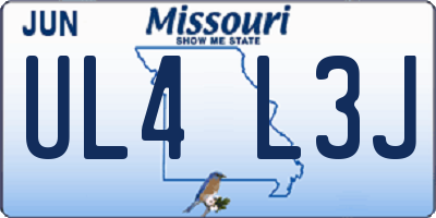 MO license plate UL4L3J