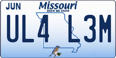 MO license plate UL4L3M