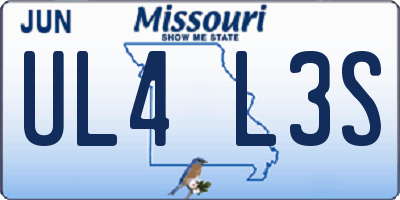MO license plate UL4L3S