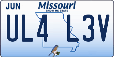 MO license plate UL4L3V