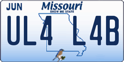 MO license plate UL4L4B