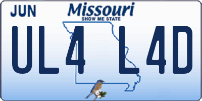 MO license plate UL4L4D