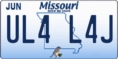 MO license plate UL4L4J