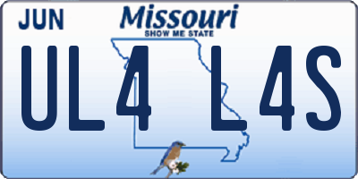 MO license plate UL4L4S