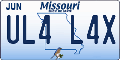 MO license plate UL4L4X