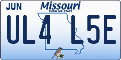 MO license plate UL4L5E
