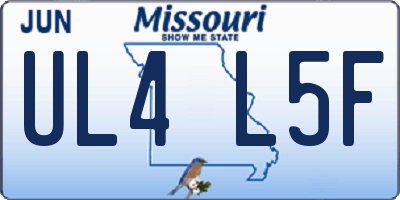 MO license plate UL4L5F