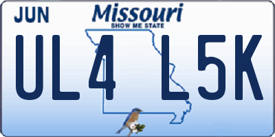 MO license plate UL4L5K