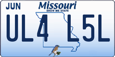 MO license plate UL4L5L