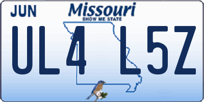 MO license plate UL4L5Z
