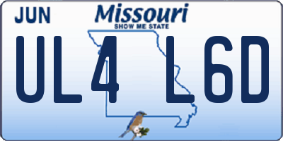 MO license plate UL4L6D
