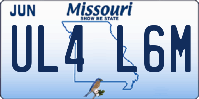MO license plate UL4L6M