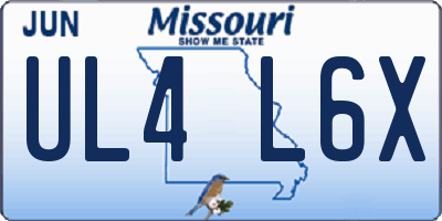 MO license plate UL4L6X